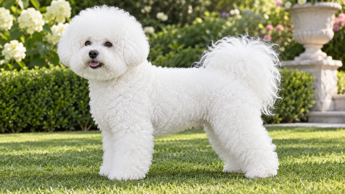 Bişon Çuha Köpeği köpek — saf beyaz (standart) renk