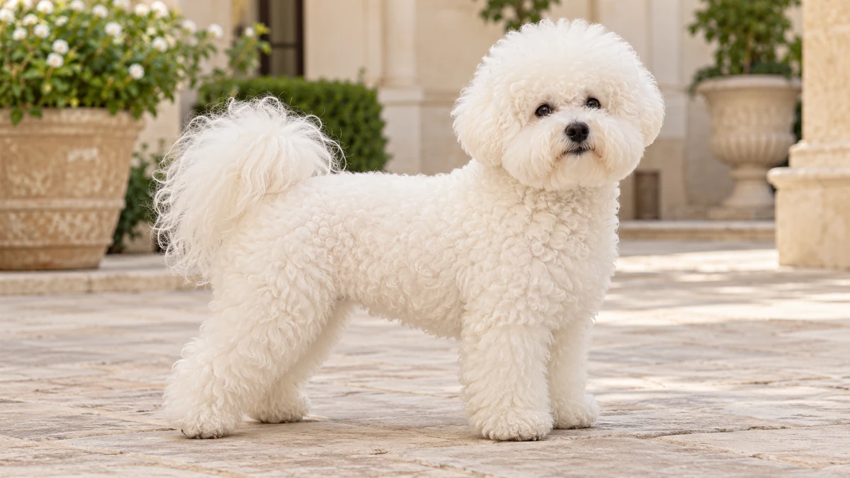 Bişon Çuha Köpeği köpek — krem beyaz renk