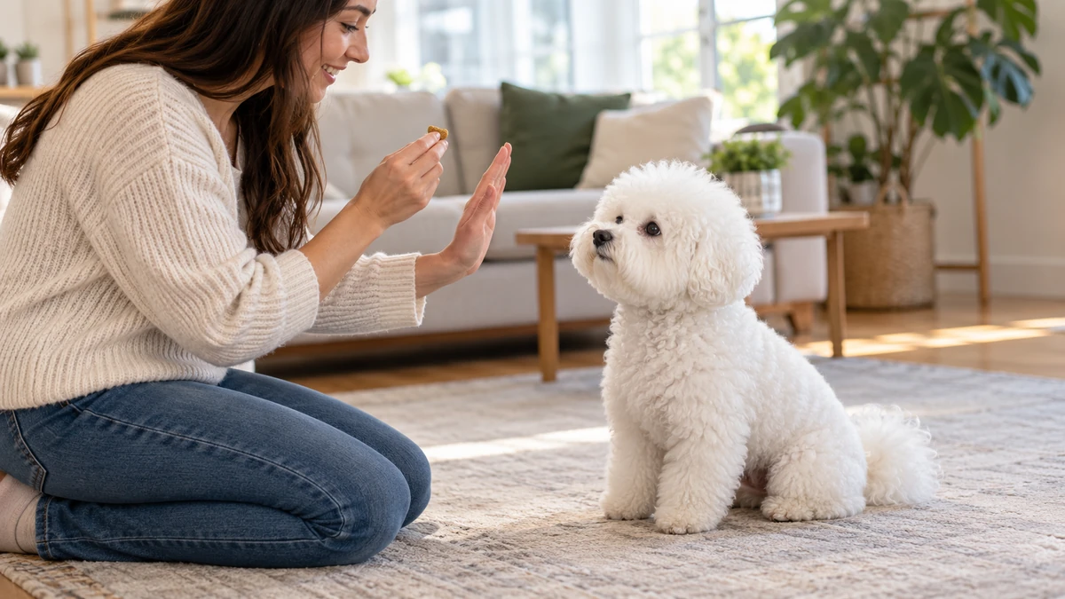 Bişon Çuha Köpeği yavru köpek — komut ve eğitim